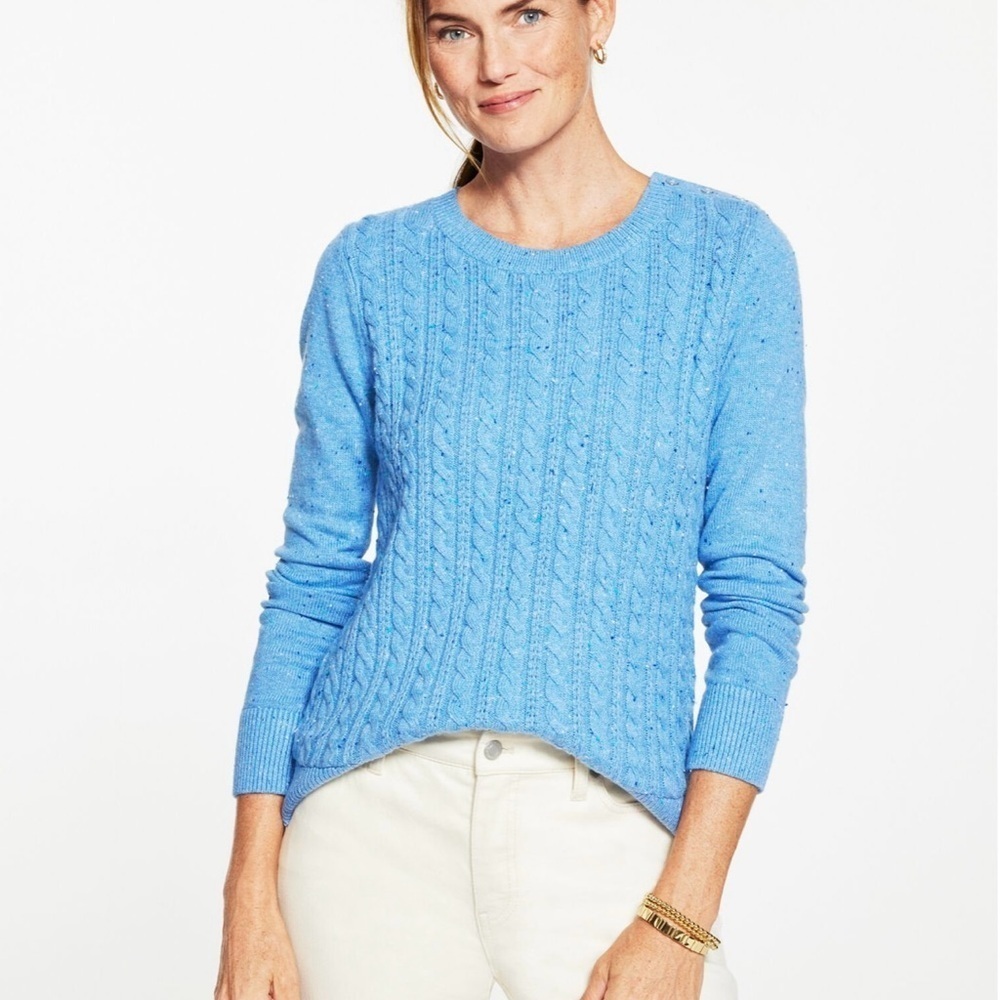 Talbots Light Blue Cable Knit Sweater